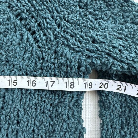 Free People Dune Bell Sleeved Green Oversized Cropped Knit V Neck Sweater S - Picture 7 of 15